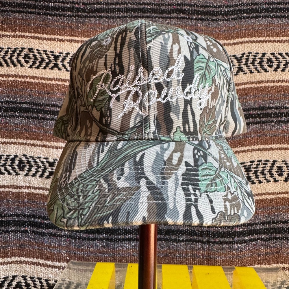 Raised Rowdy Hat OSFM Camo Embroidered Script Snapback Otto Cap